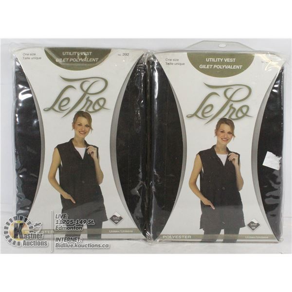 LOT OF TWO UNISEX ONE SIZE FITS ALL UTILITY VESTS.