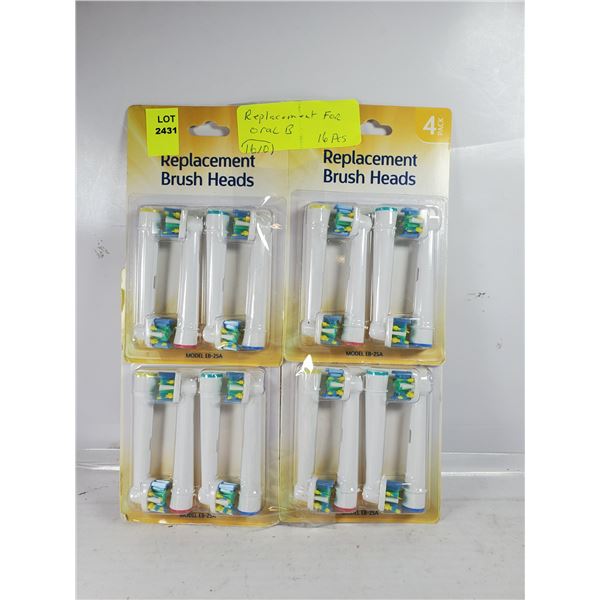 4 PACK OF REPLACEMENT HEADS FOR ORAL B ELECTRIC