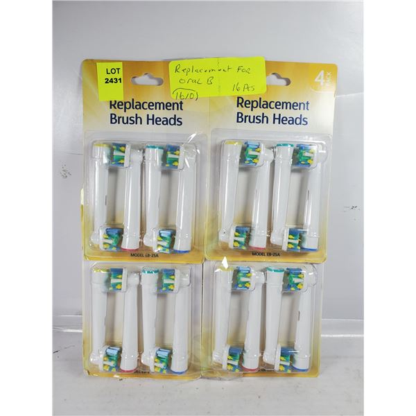 4 PACK OF REPLACEMENT HEADS FOR ORAL B ELECTRIC