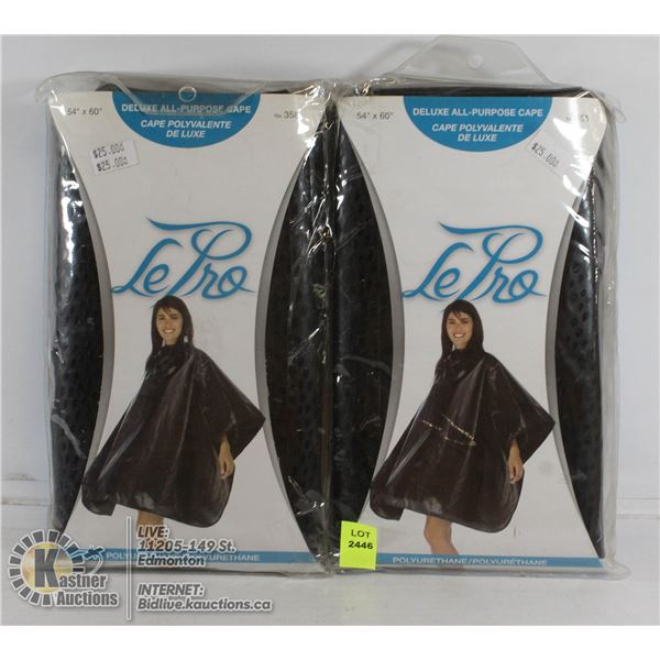 2 NEW 54"x60" POLYURETHANE ALL-PURPOSE CAPES