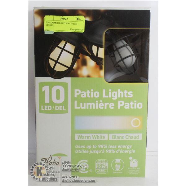 UNCLAIMED LIGHTS W/ 10 LED LIGHTS