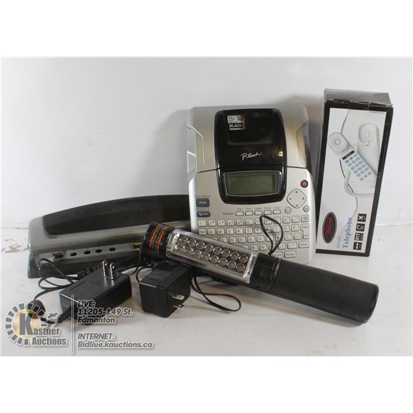 LOT OF OFFICE SUPPLIES; LABEL MAKER, HOLE PUNCH