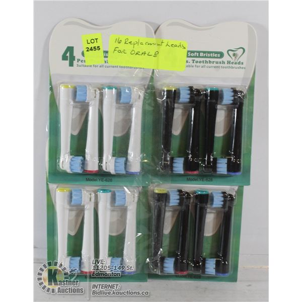 16 REPLACEMENT HEADS FOR ORAL B