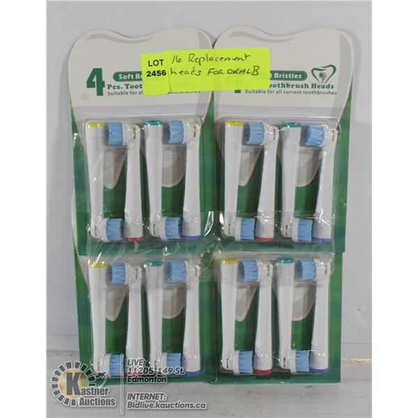 16 REPLACEMENT HEADS FOR ORAL B