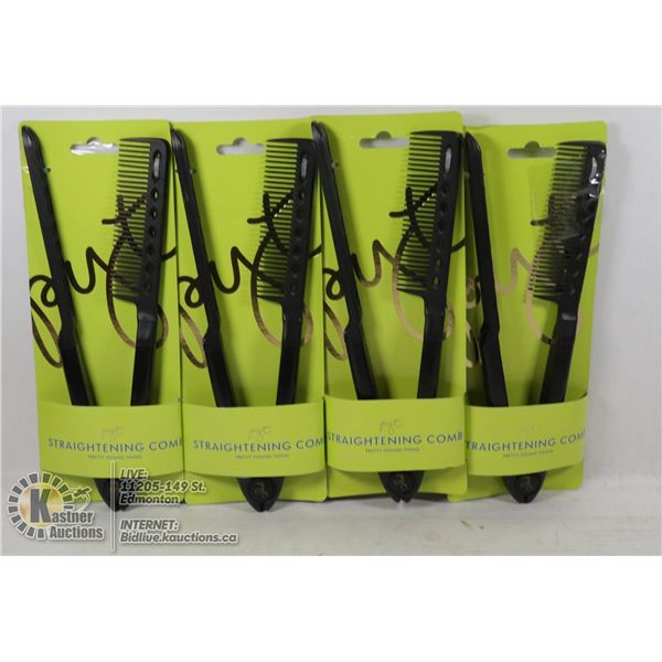 LOT OF 4 PRETTY YOUNG THING STRAIGHTENING COMB