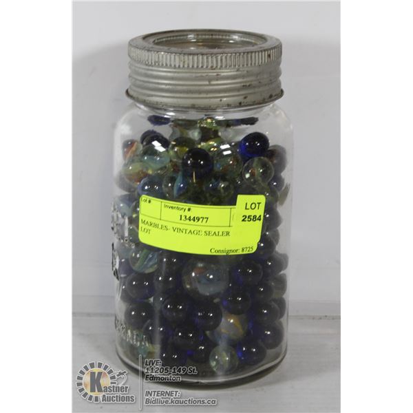 MARBLES- VINTAGE SEALER JAR LOT