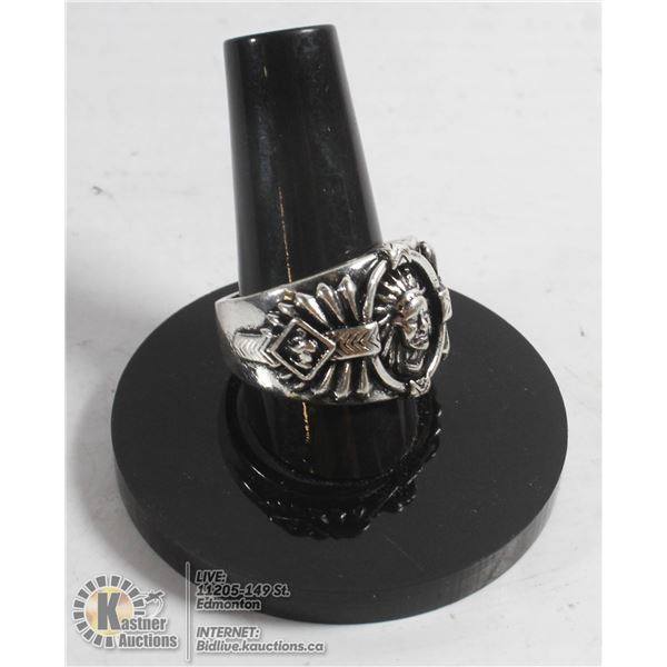 925 STERLING MENS "SPIRIT OF THE WARRIOR" RING