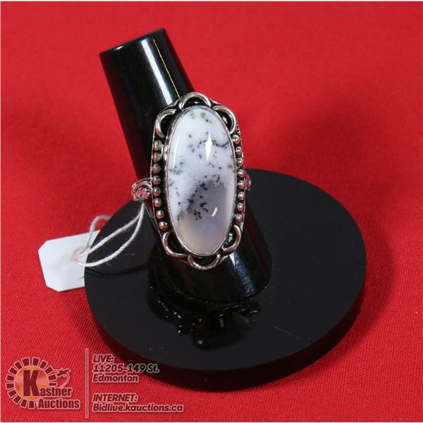 #274-NATURAL DENTRIC OPAL RING SIZE 8.5
