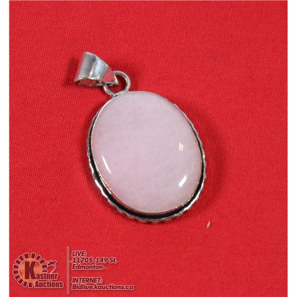 #166- NATURAL PINK ROSE QUARTZ PENDANT