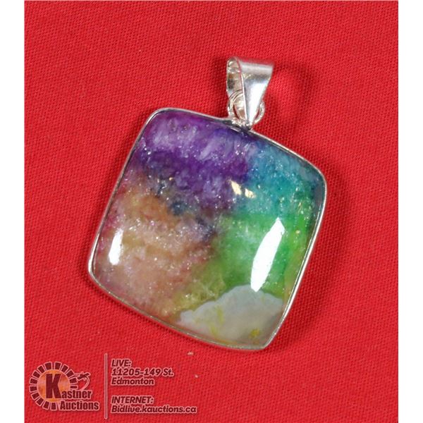 #191 RAINBOW SOLAR QUARTZ PENDANT