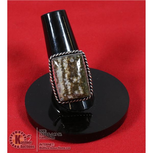 #254-NATURAL OCEAN JASPER RING SIZE 7