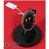 Image 1 : #266-NATURAL BLACK OBSIDIAN RING SIZE 5.5