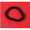 Image 1 : #219- NATURAL BLACK OBSIDANT BEAD BRACELETE 8 MM