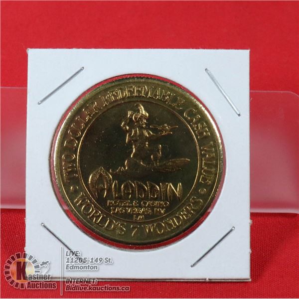 ALADDIN LAS VEGAS $2 CASINO MEDAL