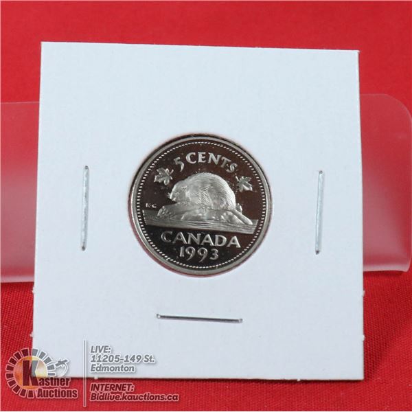 1993 PROOF CANADA 5 CENT COIN