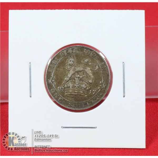 1917 GREAT BRITAIN SILVER 1 SHILLING