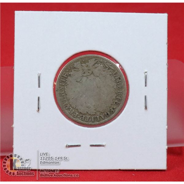 1872 FRANCE SILVER 1 FRANC COIN