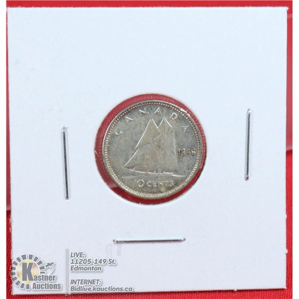 BETTER QUALITY 1946 CANADA SILVER 10 CENT