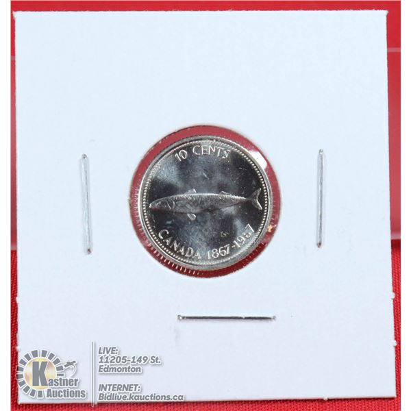 UNCIRCULATED 1967 CENTENNIAL SILVER 10 CENT