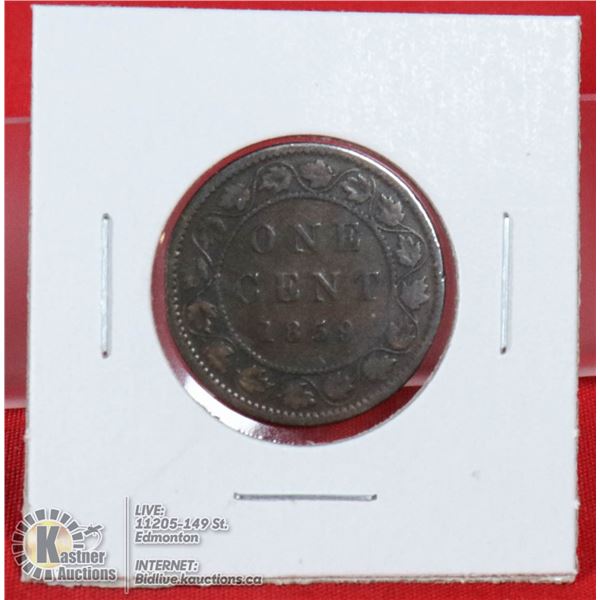 1859 COLONIAL VICTORIAN CANADA LARGE CENT