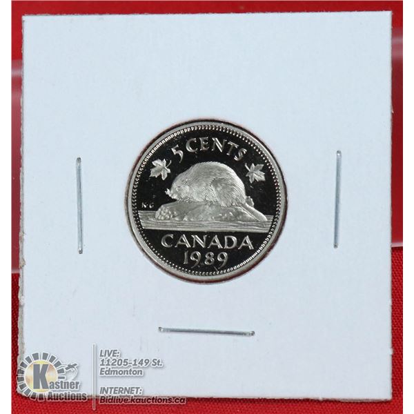 1989 PROOF CANADA 5 CENT COIN