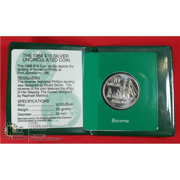AUSTRALIA PORT JACKSON SILVER $10 COIN