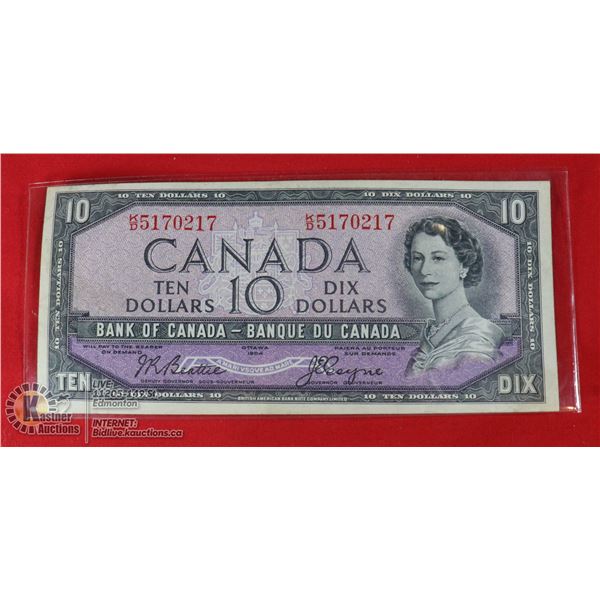 1954 MOUNT BURGESS CANADA $10 BANKNOTE