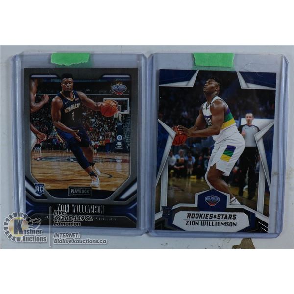 LOT OF 2 ZION WILLIAMSON ROOKIE CARDS