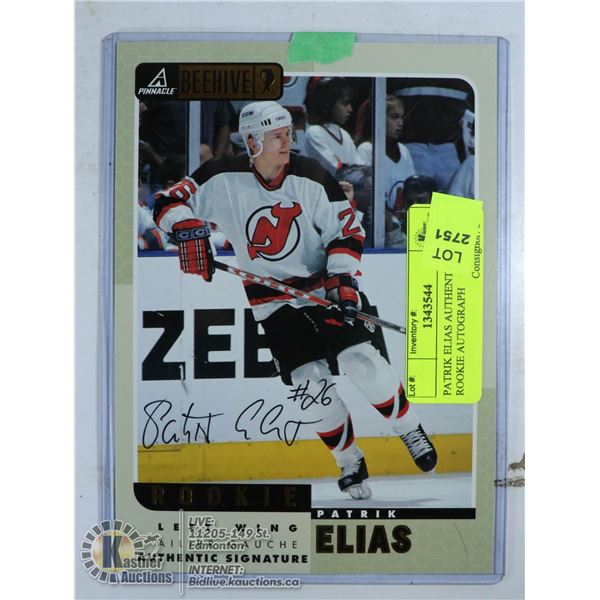 PATRIK ELIAS AUTHENTIC BEEHIVE ROOKIE AUTOGRAPH