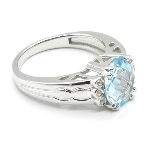 EC-97 SILVER BLUE TOPAZ RING