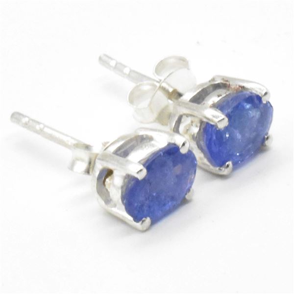 EC-99 SILVER TANZANITE EARRINGS