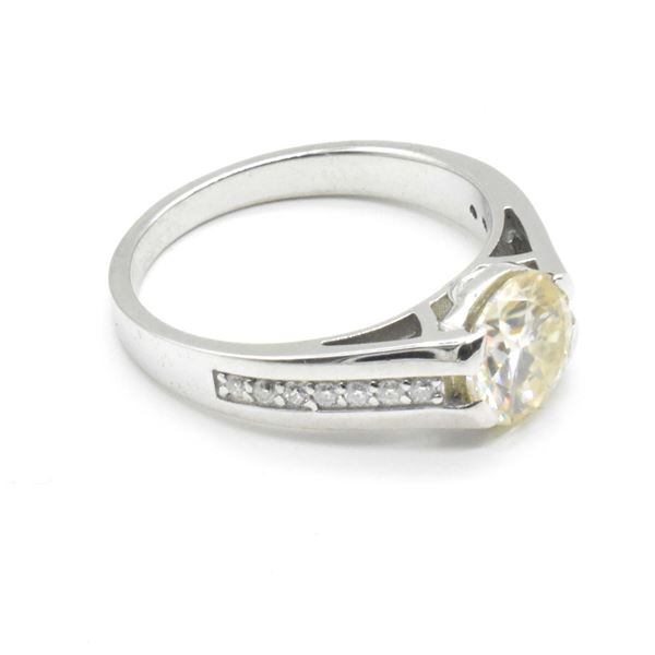 EC-95 SILVER MOISSANITE (ROUND 8.5 MM) RING