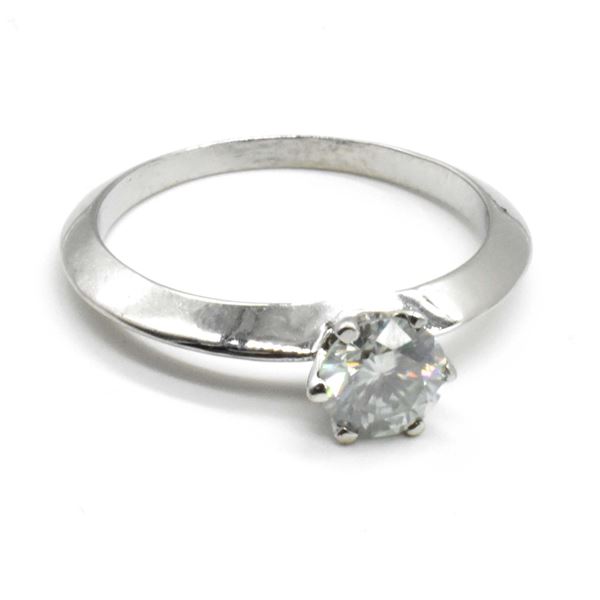 EC-65 SILVER MOISSANITE (ROUND 6 MM) RING