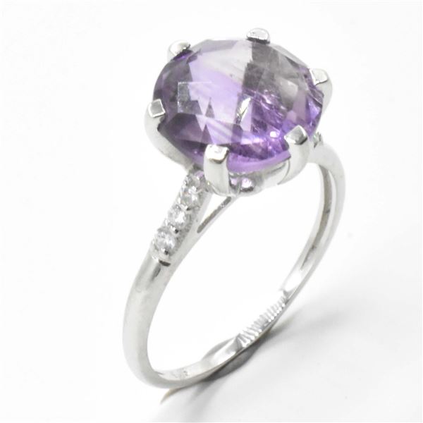 EC-73 SILVER AMETHYST RING