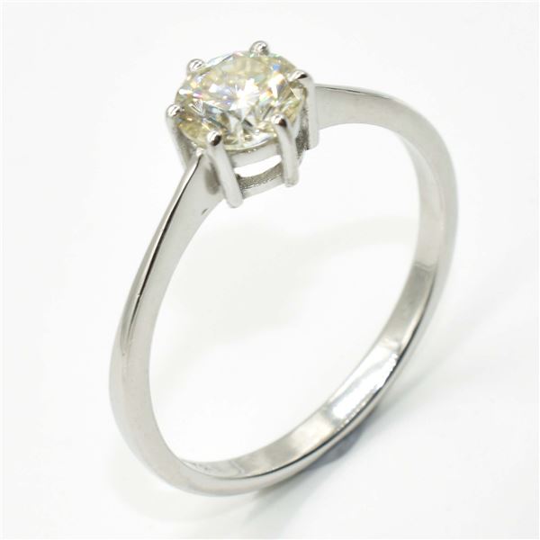 EC-51 SILVER MOISSANITE (ROUND 6.5 MM) RING