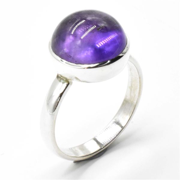 EC-69 SILVER AMETHYST RING