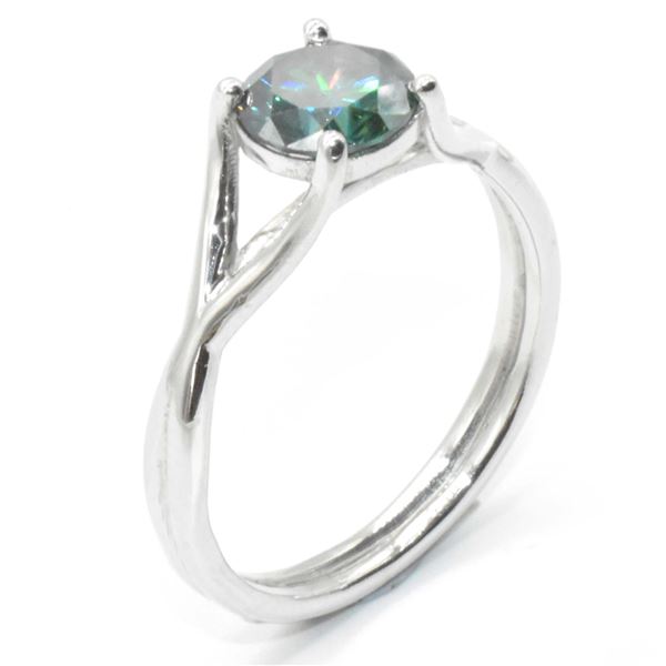 EC-54 SILVER MOISSANITE (ROUND 7.5 MM) RING