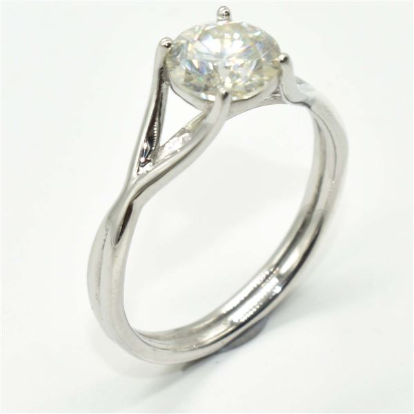 EC-53 SILVER MOISSANITE (ROUND 7.5 MM) RING