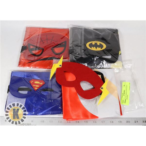 NEW LOT OF 4 KIDS SUPER HERO CAPES/MASKS