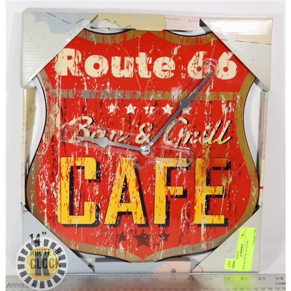 NEW ROUTE 66, 14" CLOCK
