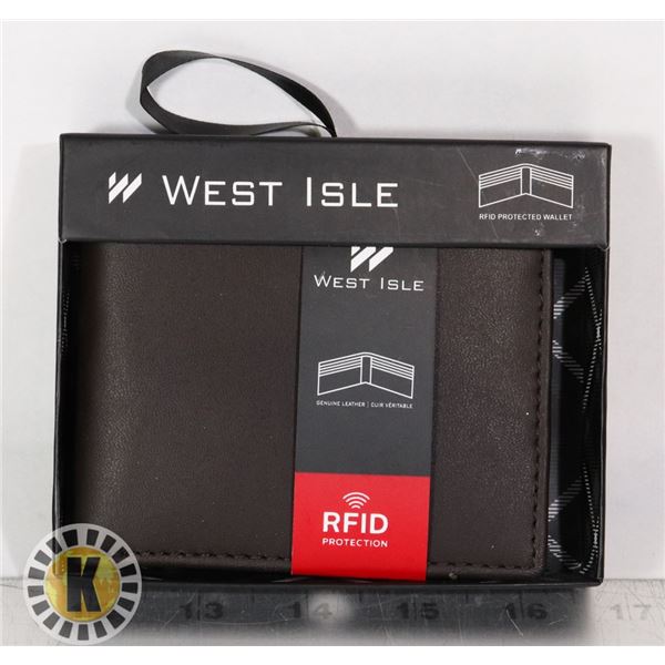 NEW MEN'S LEATHER WALLET BUILT IN RFID