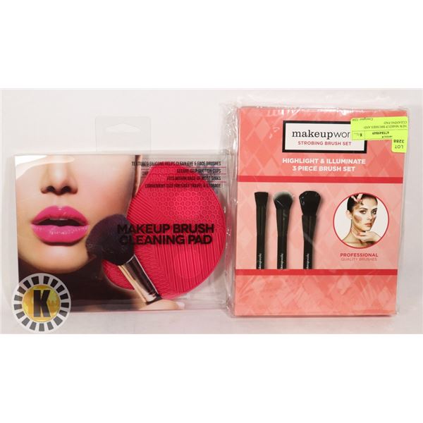 NEW MAKEUP BRUSHES AND CLEANING PAD