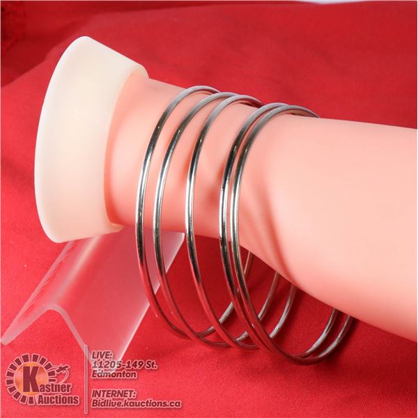5 BANGLES - SILVER MARKED 925
