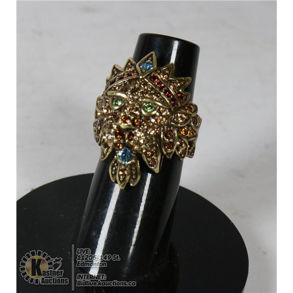 AUTHENTIC HEIDI DAUS BLING OF THE JUNGLE RING SZ 5