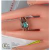 Image 1 : STERLING SILVER .925 SET OF 3 RINGS, TURQUISE SZ