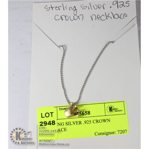 STERLING SILVER .925 CROWN NECKLACE
