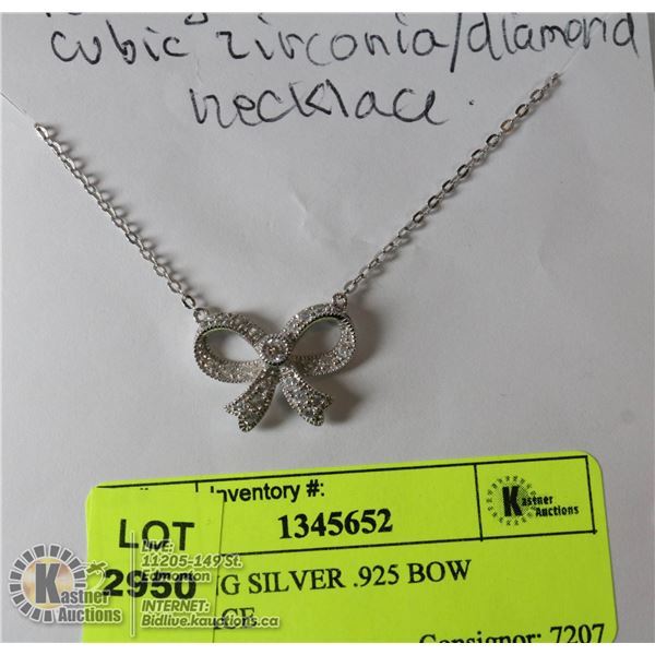 STERLING SILVER .925 BOW NECKLACE