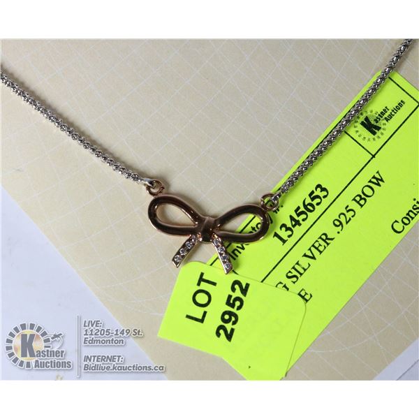 STERLING SILVER .925 BOW NECKLACE