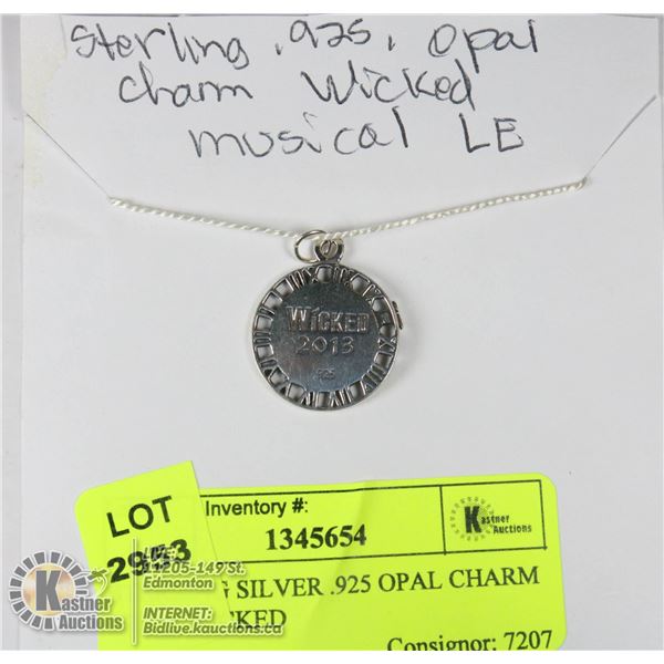 STERLING SILVER .925 OPAL CHARM FROM WICKED