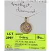 Image 1 : STERLING SILVER .925 GOLD OVERLAY CHARM WITH GEMS